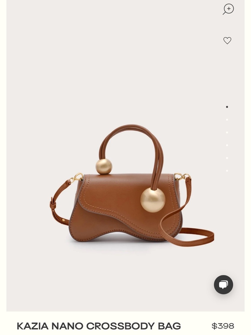 cult gaia Brown Kazia Nano Crossbody Bag with Gold Orbs